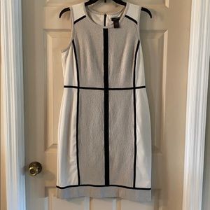 Ann Taylor Neutral Structured Sheath Dress